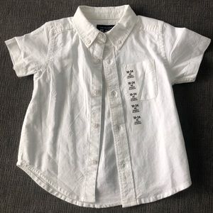 Brand new white button down tee